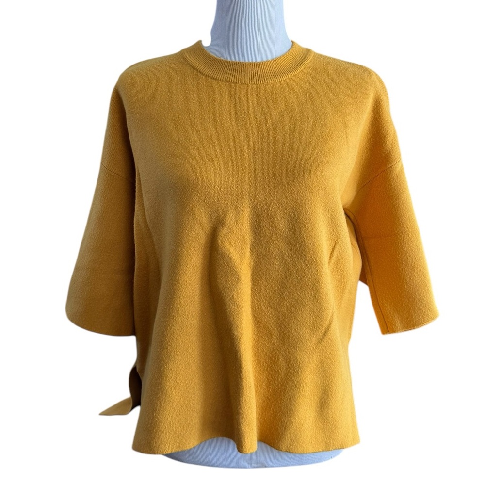 🌼5 for 25🌼 All:Row Knit Yellow Short Sleeve Sweater Top Size M